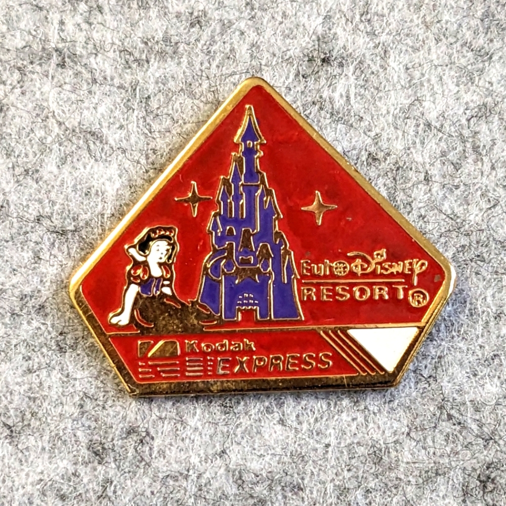 Vintage Euro Disney Resort Pin - Sleeping Beauty's Castle - Red - 1990